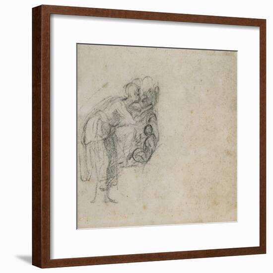 Study of a Group of Figures, C.1511-Michelangelo Buonarroti-Framed Giclee Print