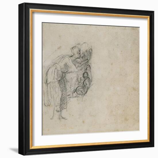 Study of a Group of Figures, C.1511-Michelangelo Buonarroti-Framed Giclee Print