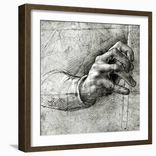 Study of a Hand-Leonardo da Vinci-Framed Giclee Print