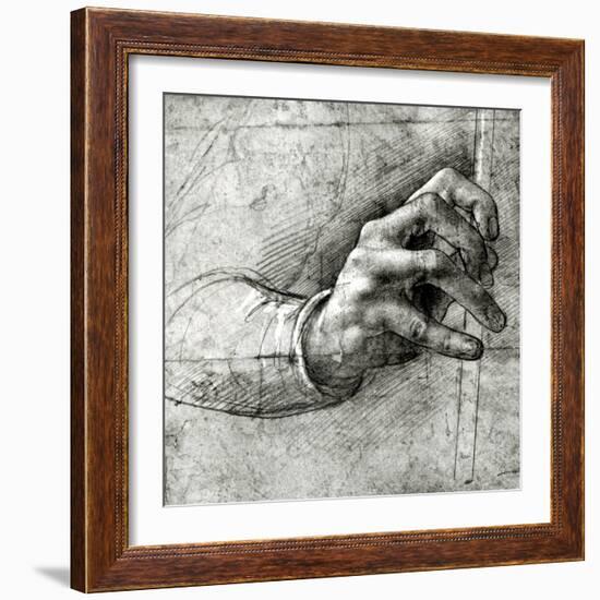 Study of a Hand-Leonardo da Vinci-Framed Giclee Print