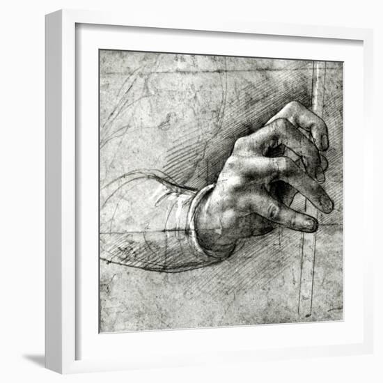 Study of a Hand-Leonardo da Vinci-Framed Giclee Print