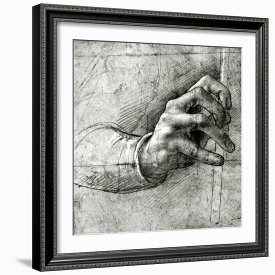 Study of a Hand-Leonardo da Vinci-Framed Giclee Print