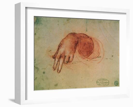 Study of a Hand-Leonardo da Vinci-Framed Giclee Print