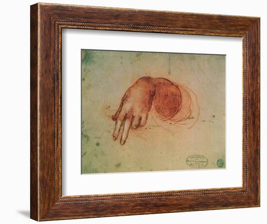 Study of a Hand-Leonardo da Vinci-Framed Giclee Print