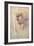 Study of a Head (Charcoal) Inv.1895/9/15/498 (W.1)-Michelangelo Buonarroti-Framed Giclee Print