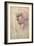 Study of a Head (Charcoal) Inv.1895/9/15/498 (W.1)-Michelangelo Buonarroti-Framed Giclee Print