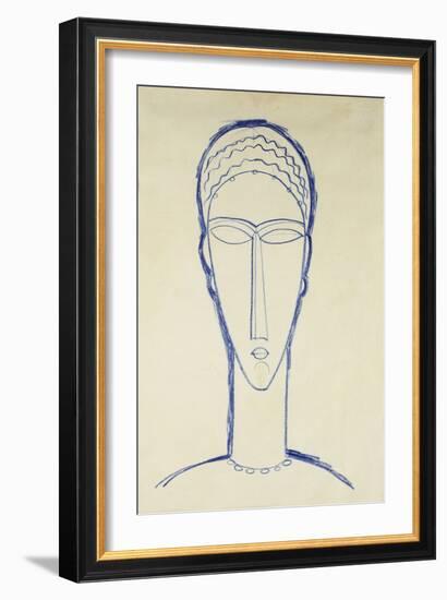 Study of a Head for a Sculpture-Amedeo Modigliani-Framed Giclee Print