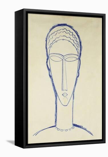 Study of a Head for a Sculpture-Amedeo Modigliani-Framed Premier Image Canvas