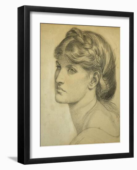 Study of a Head for 'The Bower Meadow', 1872-Dante Gabriel Rossetti-Framed Giclee Print