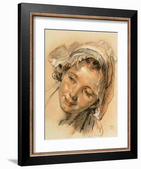 Study of a Head of a Girl-Jean-Baptiste Greuze-Framed Collectable Print