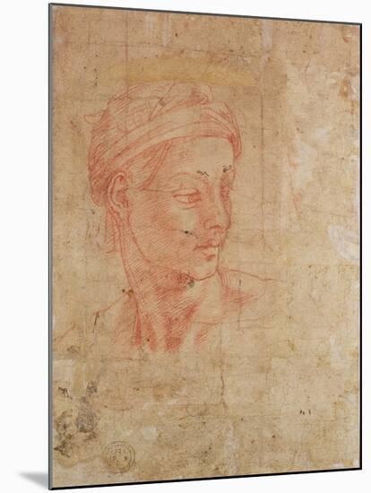 Study of a Head-Michelangelo Buonarroti-Mounted Giclee Print