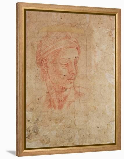 Study of a Head-Michelangelo Buonarroti-Framed Premier Image Canvas