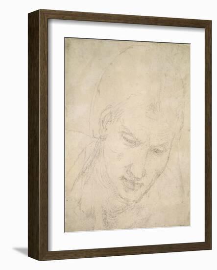 Study of a Head-Michelangelo Buonarroti-Framed Giclee Print