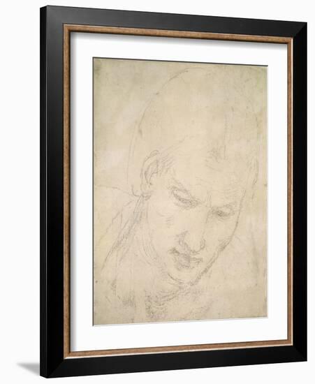 Study of a Head-Michelangelo Buonarroti-Framed Giclee Print