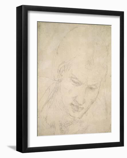 Study of a Head-Michelangelo Buonarroti-Framed Giclee Print