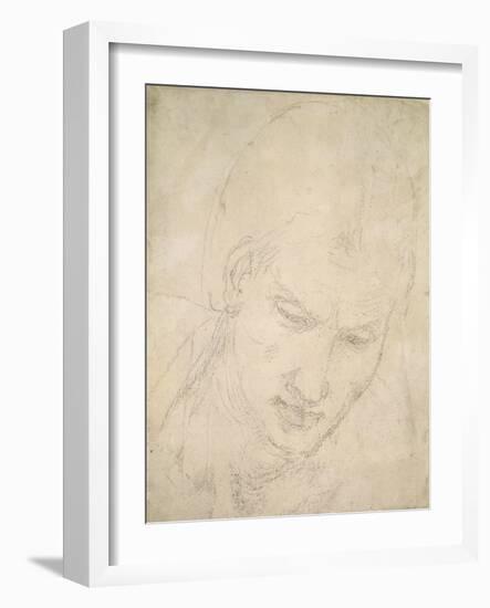 Study of a Head-Michelangelo Buonarroti-Framed Giclee Print