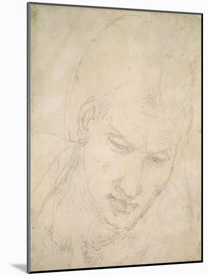 Study of a Head-Michelangelo Buonarroti-Mounted Giclee Print