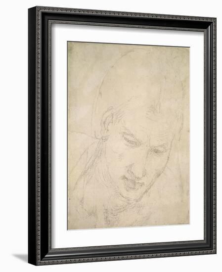 Study of a Head-Michelangelo Buonarroti-Framed Giclee Print