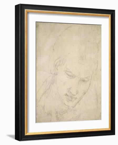 Study of a Head-Michelangelo Buonarroti-Framed Giclee Print