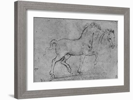 'Study of a Horse and of a Horse's Head', c1480 (1945)-Leonardo Da Vinci-Framed Giclee Print