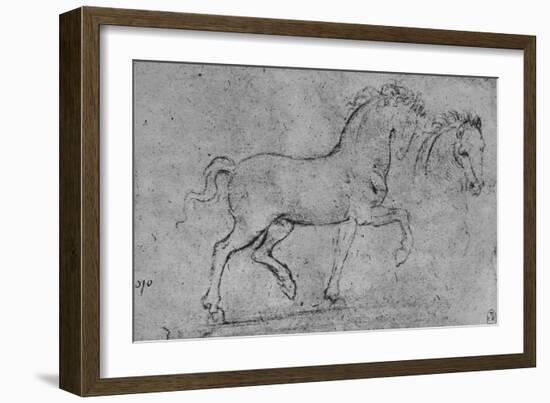 'Study of a Horse and of a Horse's Head', c1480 (1945)-Leonardo Da Vinci-Framed Giclee Print