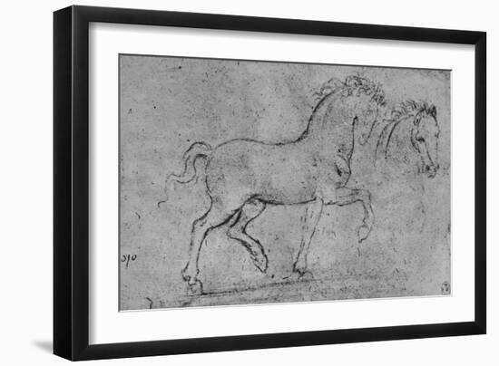 'Study of a Horse and of a Horse's Head', c1480 (1945)-Leonardo Da Vinci-Framed Giclee Print