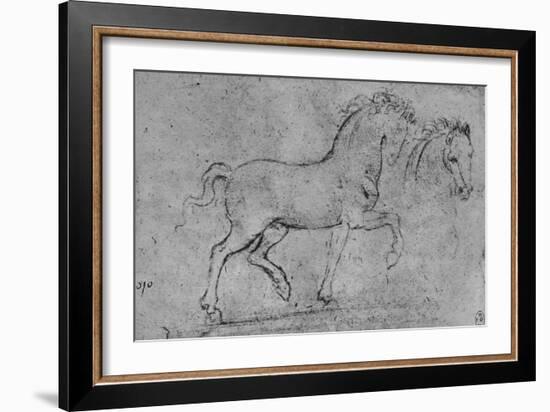 'Study of a Horse and of a Horse's Head', c1480 (1945)-Leonardo Da Vinci-Framed Giclee Print