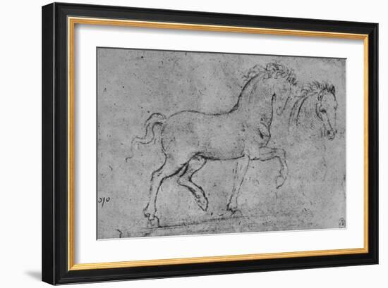 'Study of a Horse and of a Horse's Head', c1480 (1945)-Leonardo Da Vinci-Framed Giclee Print