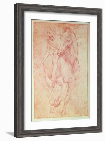 Study of a Horse and Rider, C.1481-Leonardo da Vinci-Framed Giclee Print