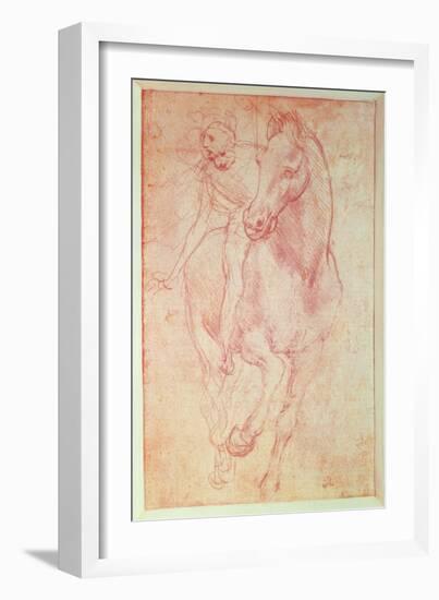 Study of a Horse and Rider, C.1481-Leonardo da Vinci-Framed Giclee Print