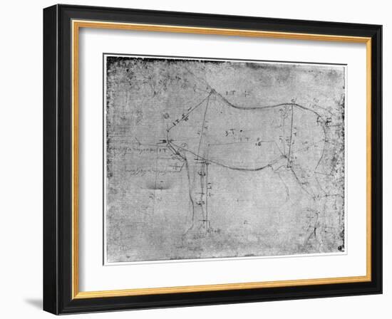 Study of a Horse-Leonardo da Vinci-Framed Giclee Print