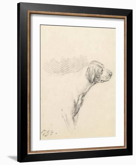 Study of a Hound, 1794 (Pencil on Paper)-George Morland-Framed Giclee Print
