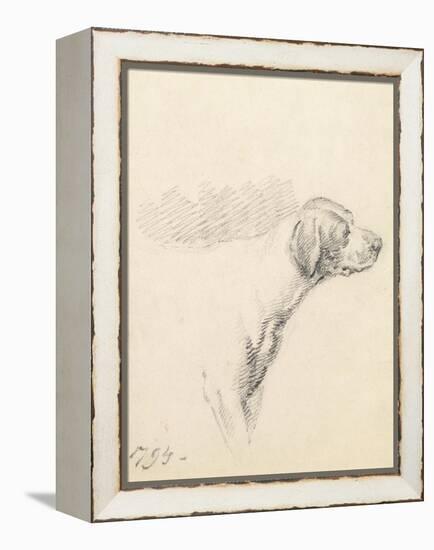 Study of a Hound, 1794 (Pencil on Paper)-George Morland-Framed Premier Image Canvas