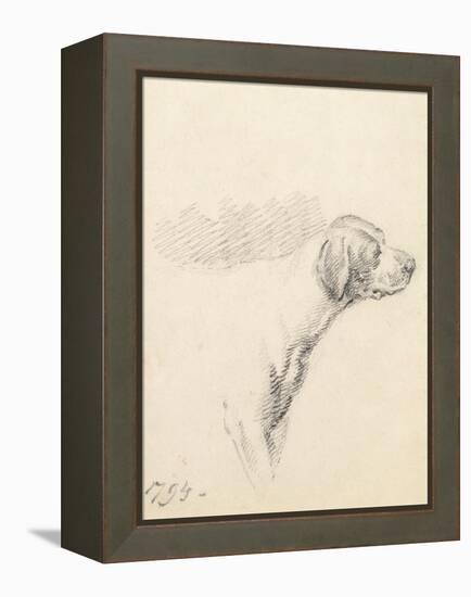 Study of a Hound, 1794 (Pencil on Paper)-George Morland-Framed Premier Image Canvas
