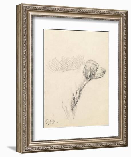 Study of a Hound, 1794 (Pencil on Paper)-George Morland-Framed Premium Giclee Print