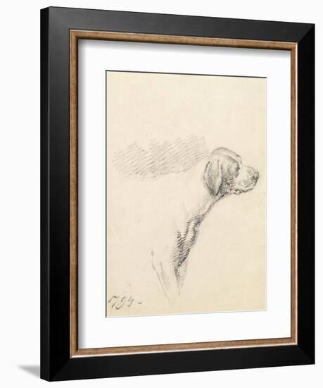 Study of a Hound, 1794 (Pencil on Paper)-George Morland-Framed Giclee Print