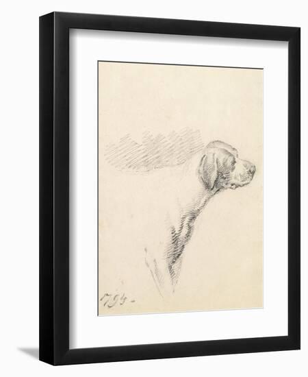 Study of a Hound, 1794 (Pencil on Paper)-George Morland-Framed Giclee Print