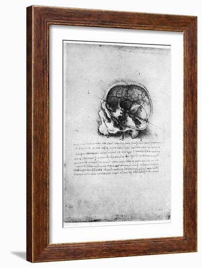 Study of a Human Skull, Late 15th or Early 16th Century-Leonardo da Vinci-Framed Giclee Print