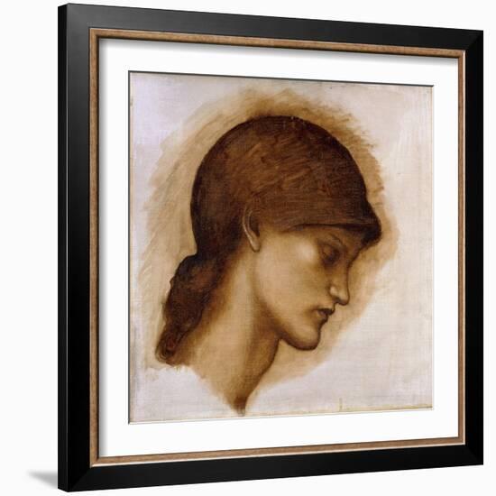 Study of a Lady's Head-Edward Burne-Jones-Framed Giclee Print