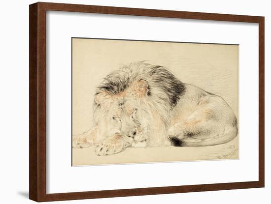 Study of a Lion, 1879-William Huggins-Framed Giclee Print