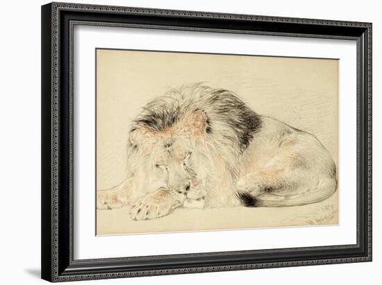 Study of a Lion, 1879-William Huggins-Framed Premium Giclee Print