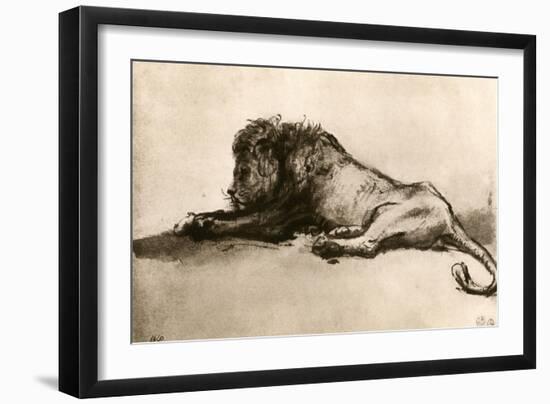 Study of a Lion, 1913-Rembrandt van Rijn-Framed Premium Giclee Print