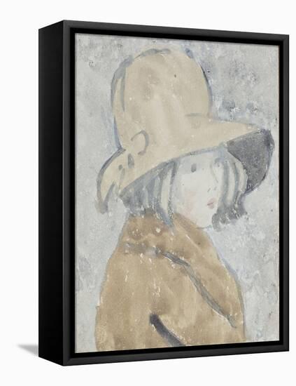 Study of a Little Girl in a Wide Brimmed Hat-Gwen John-Framed Premier Image Canvas