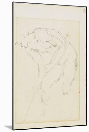 Study of a Male Figure, Page 129 from a Book of Studies, C. 1880-1890-Edward Burne-Jones-Mounted Giclee Print