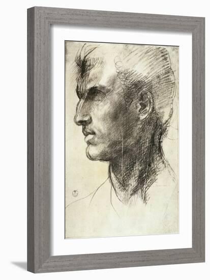 Study of a Male Head-Andrea del Sarto-Framed Giclee Print