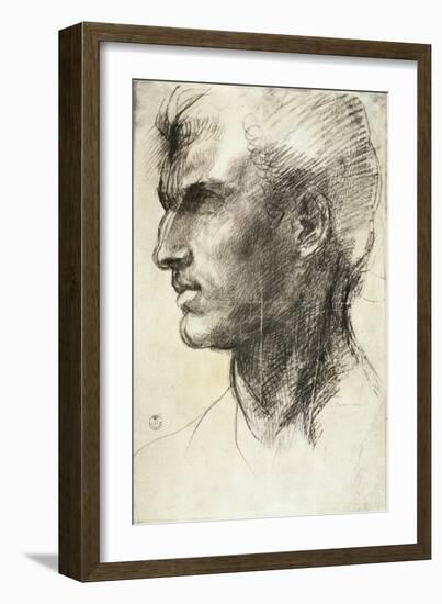 Study of a Male Head-Andrea del Sarto-Framed Giclee Print