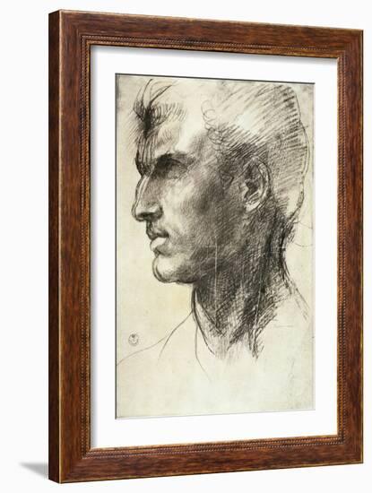 Study of a Male Head-Andrea del Sarto-Framed Giclee Print