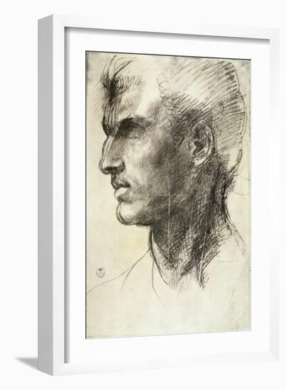 Study of a Male Head-Andrea del Sarto-Framed Giclee Print