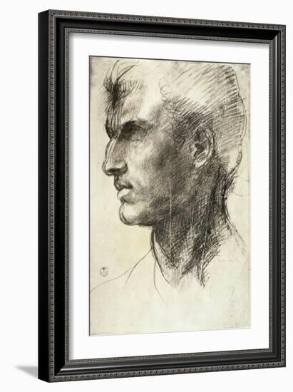 Study of a Male Head-Andrea del Sarto-Framed Giclee Print