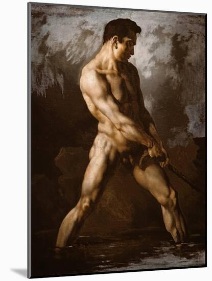 Study of a Male Nude, 1817/20-Théodore Géricault-Mounted Giclee Print